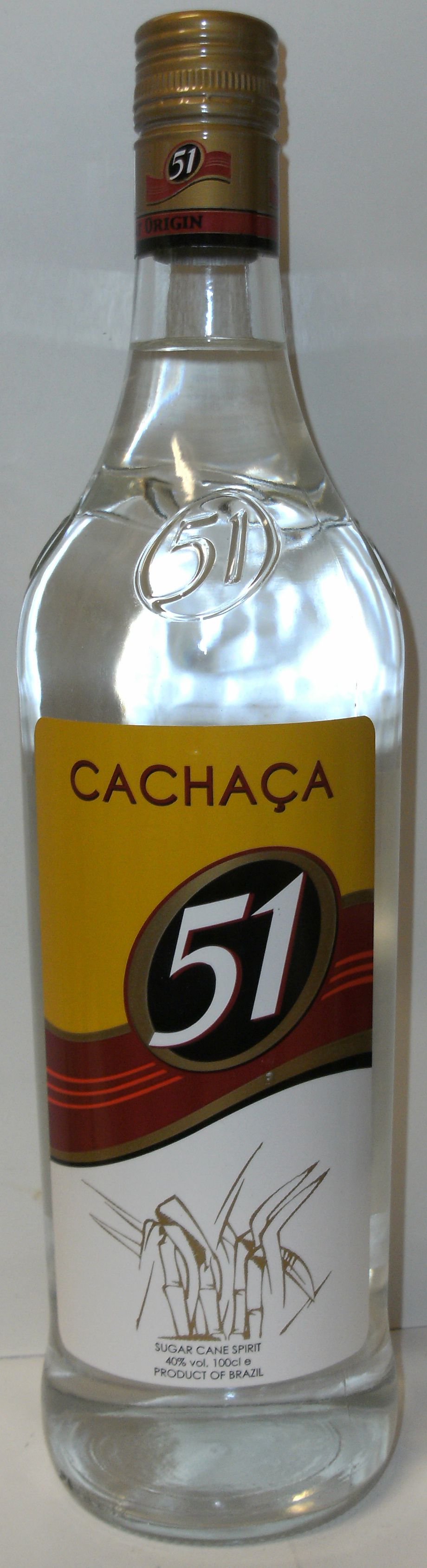 Rum: 1.0 - Cachaca ltr. - 51 - Pirassununga 40%